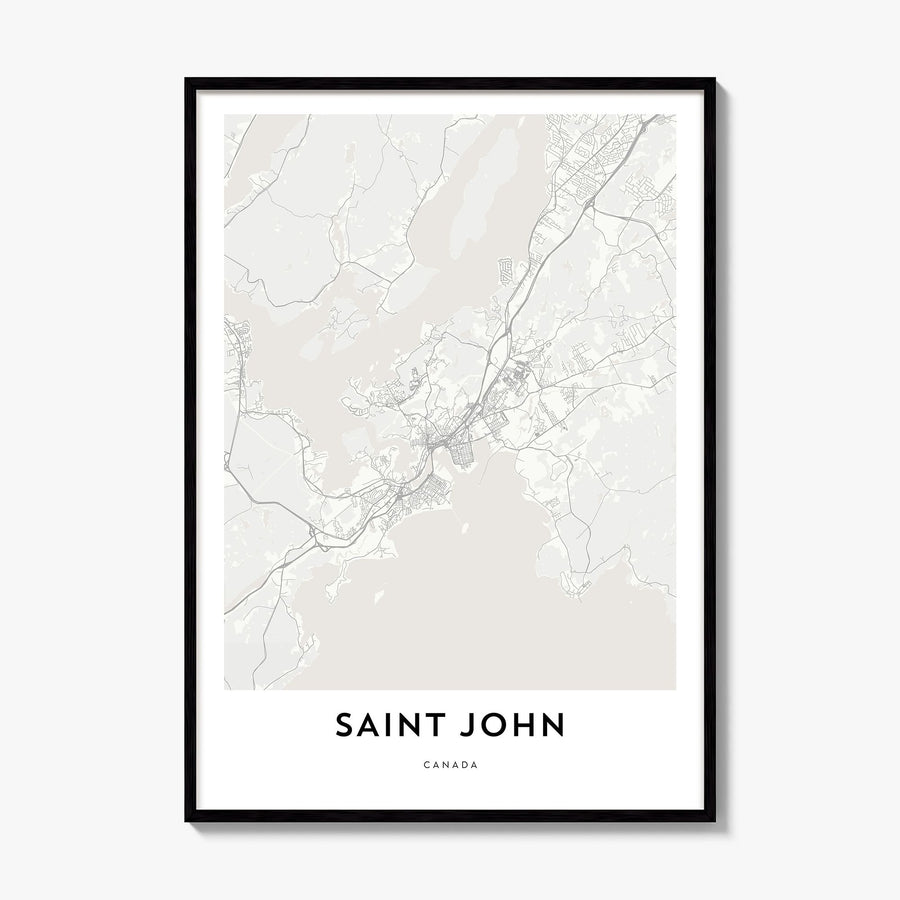 Saint John Map Poster, framed poster mockup