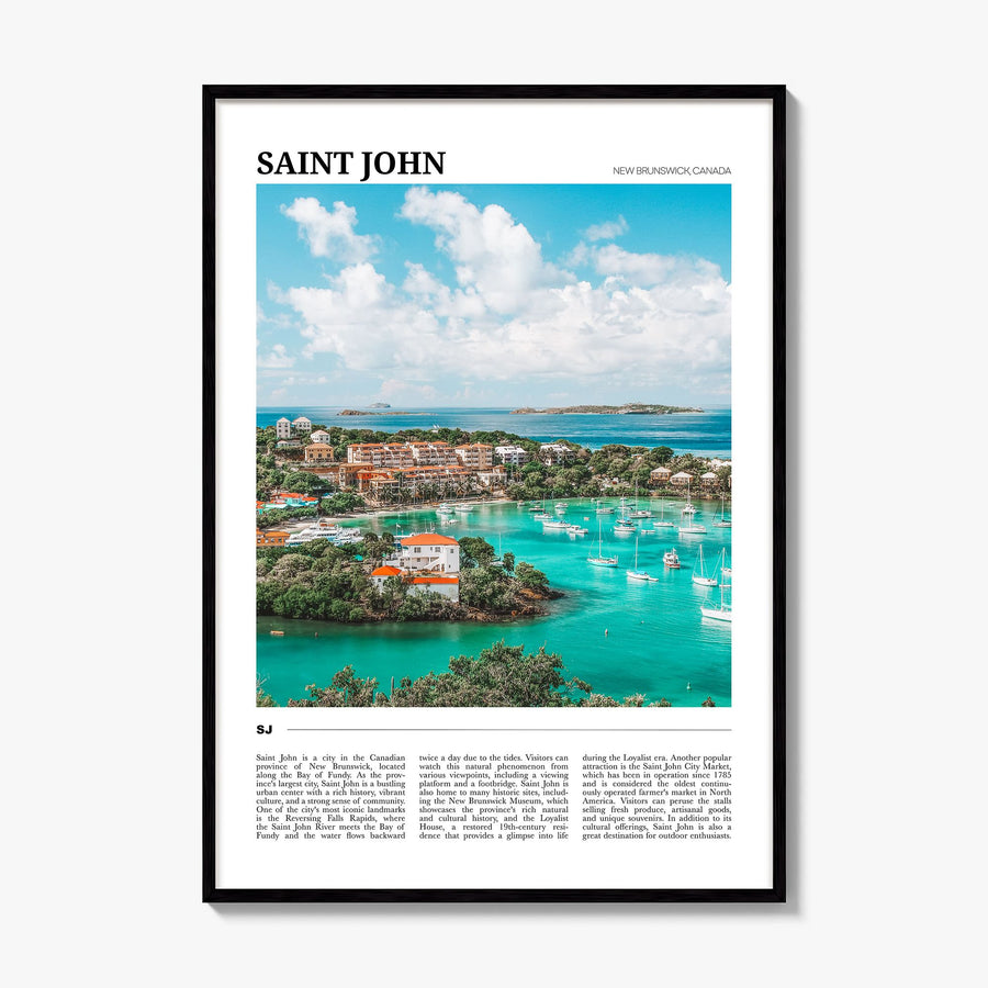 Saint John Travel Poster, framed poster mockup