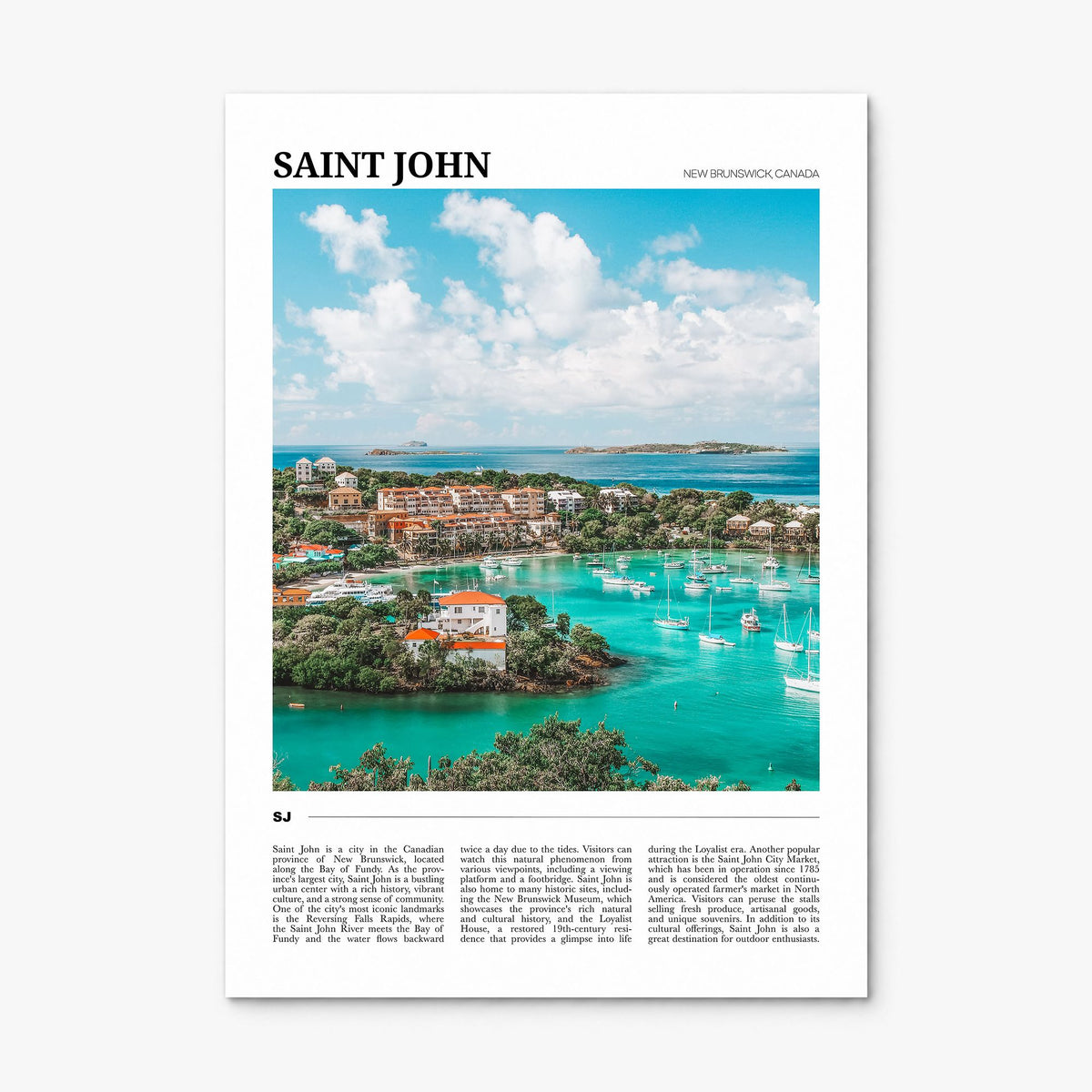 Saint John Travel Poster, print only (unframed)