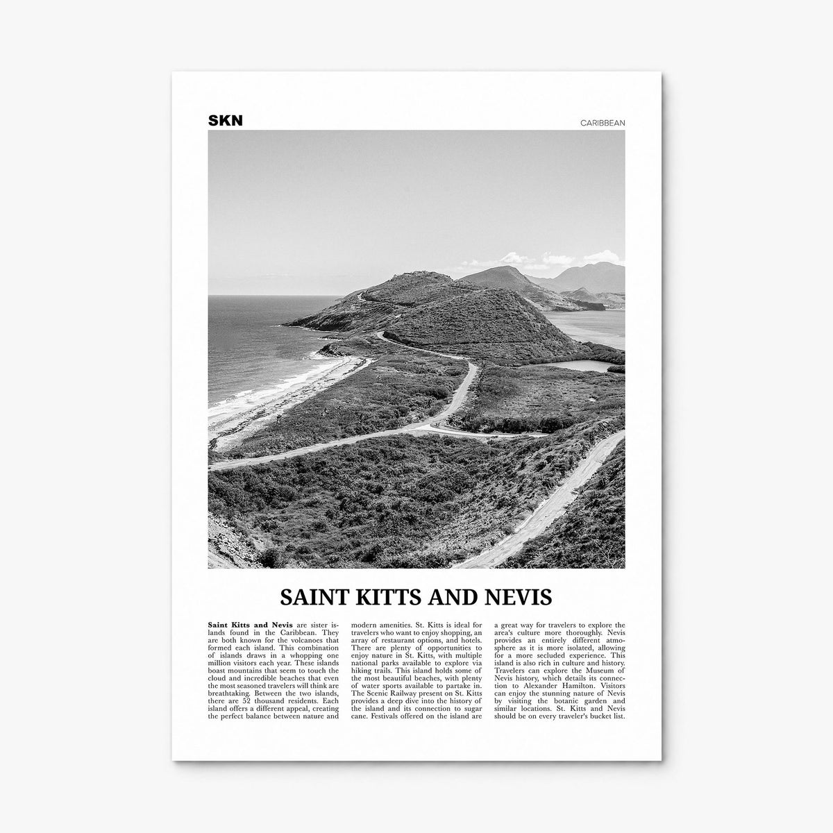 Saint Kitts and Nevis Newspaper Poster, print only (unframed)