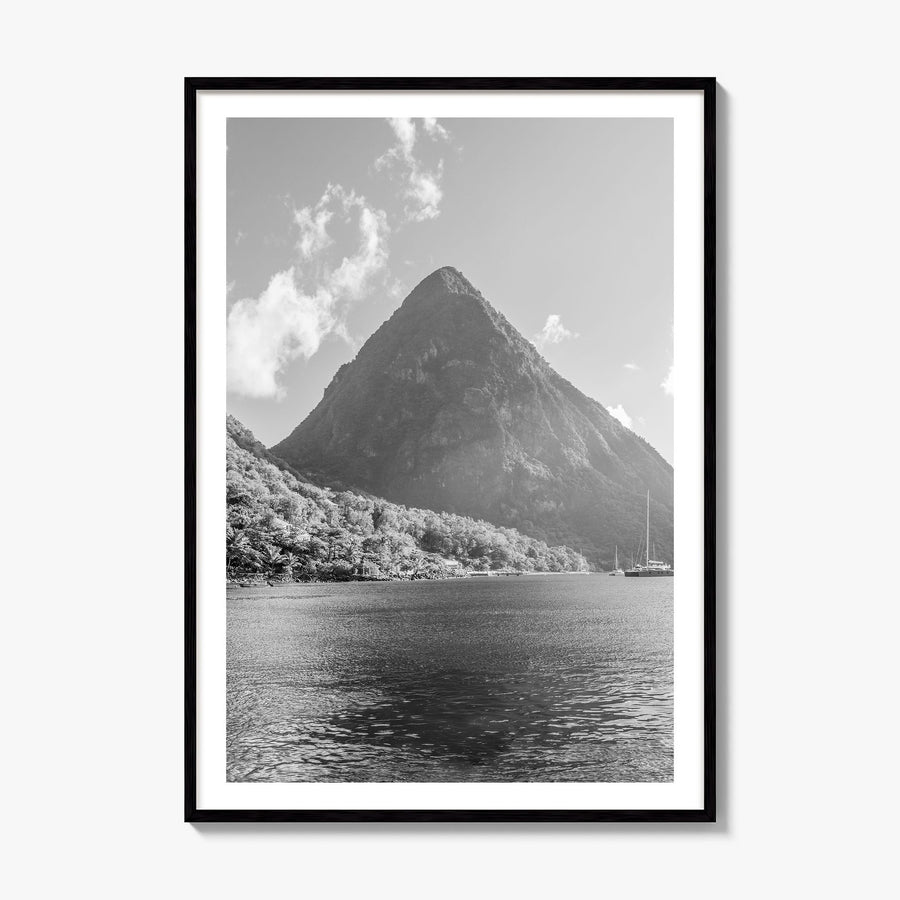 Saint Lucia Photo Poster, framed poster mockup, white border