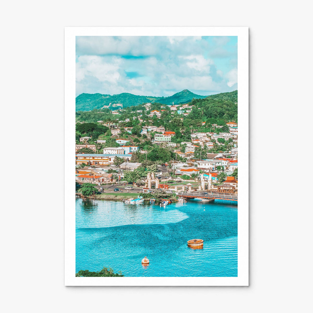 Saint Lucia Photo Poster, print only (unframed), white border