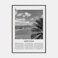 Saint Lucia Poster Black Metal / 8x12 in Nbourhood Travel B&W Poster