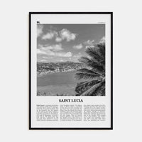 Saint Lucia Poster Black Wood / 8x12 in Nbourhood Travel B&W Poster