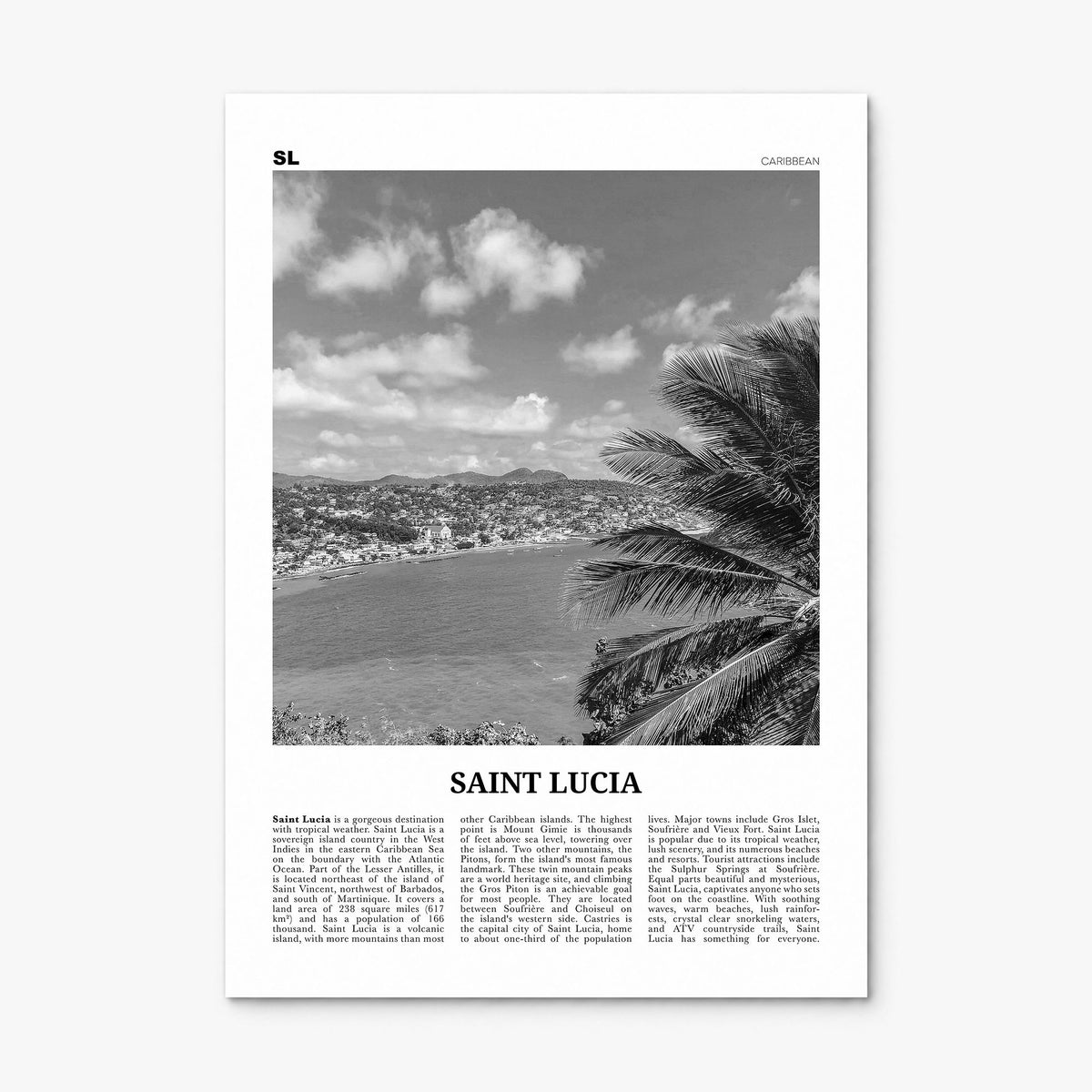 Saint Lucia Newspaper Poster, print only (unframed)