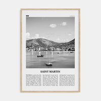 Saint Martin Poster Natural Wood / 8x12 in Nbourhood Travel B&W Poster