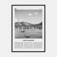 Saint Martin Poster Black Wood / 8x12 in Nbourhood Travel B&W Poster