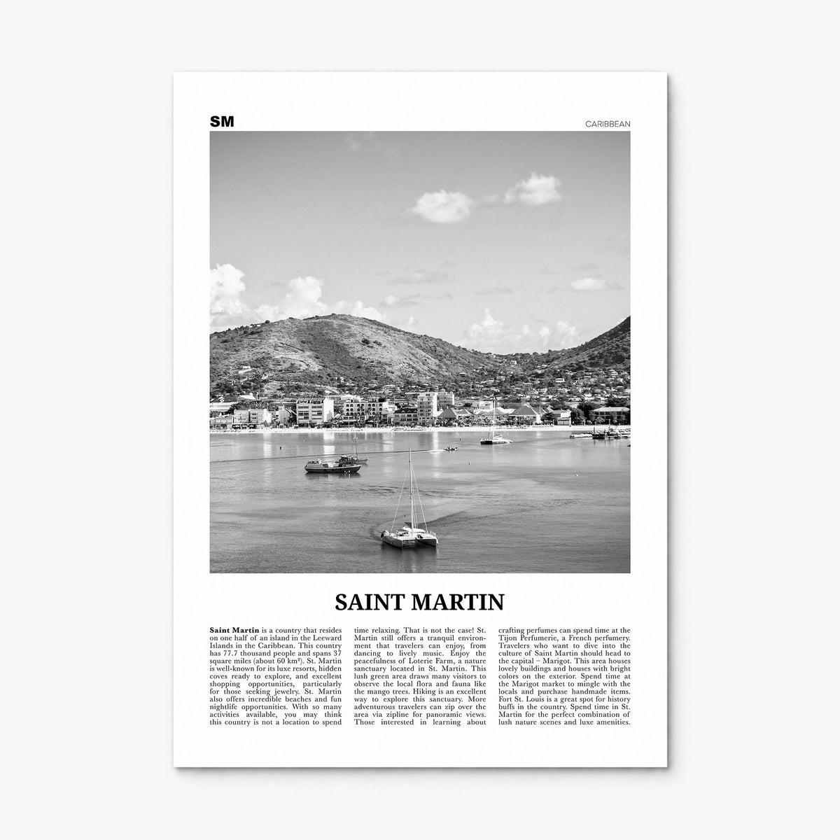 Saint Martin Newspaper Poster, print only (unframed)
