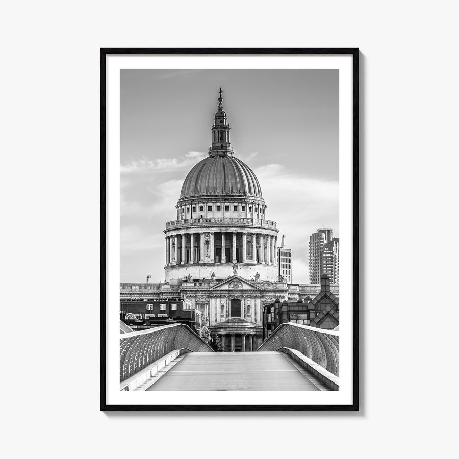 Saint Paul black & white photo poster of Minnesota, USA – vertical wall art, unframed print shown in interior mockup