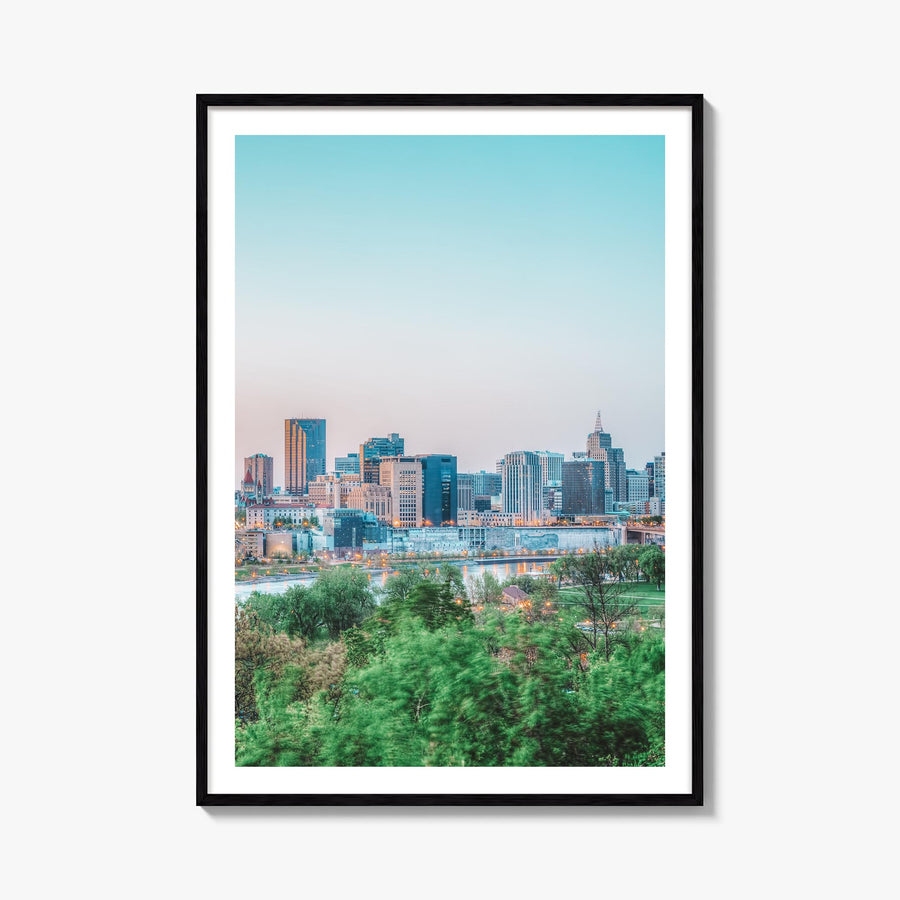 Saint Paul no. 1 colorful photo poster of Minnesota, USA – vertical wall art, unframed print shown in interior mockup