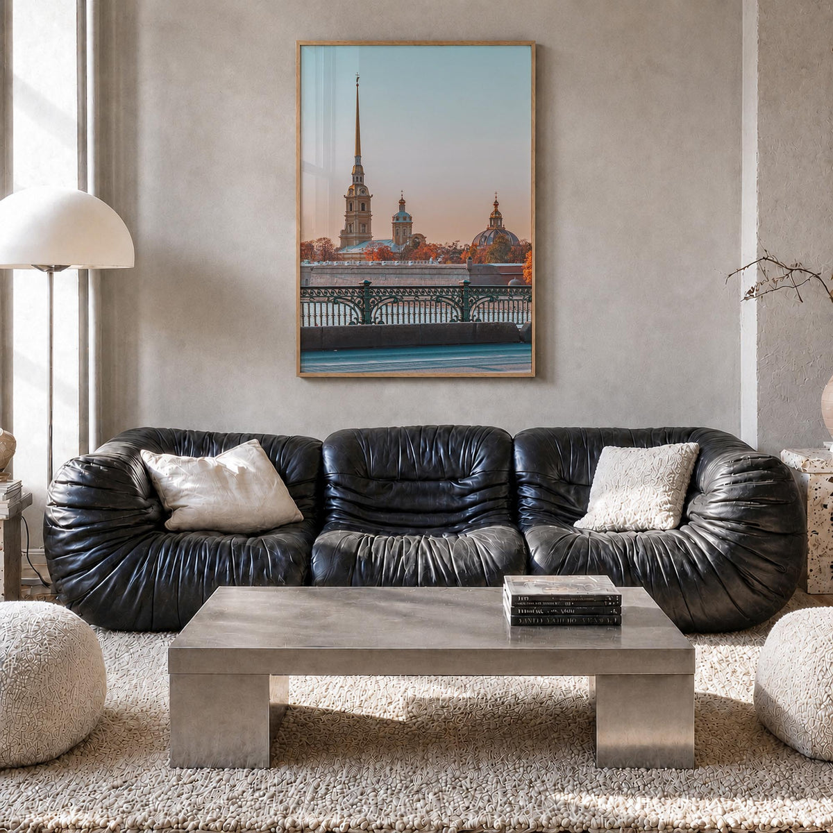 Saint Paul no. 2 colorful photo poster of Minnesota, USA – vertical wall art in natural wood frame, hanging on wall