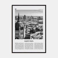 Saint Paul Poster Black Wood / 8x12 in Nbourhood Travel B&W Poster