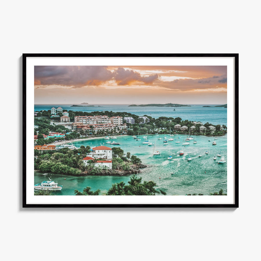 Saint Thomas Photo Poster, framed poster mockup, white border