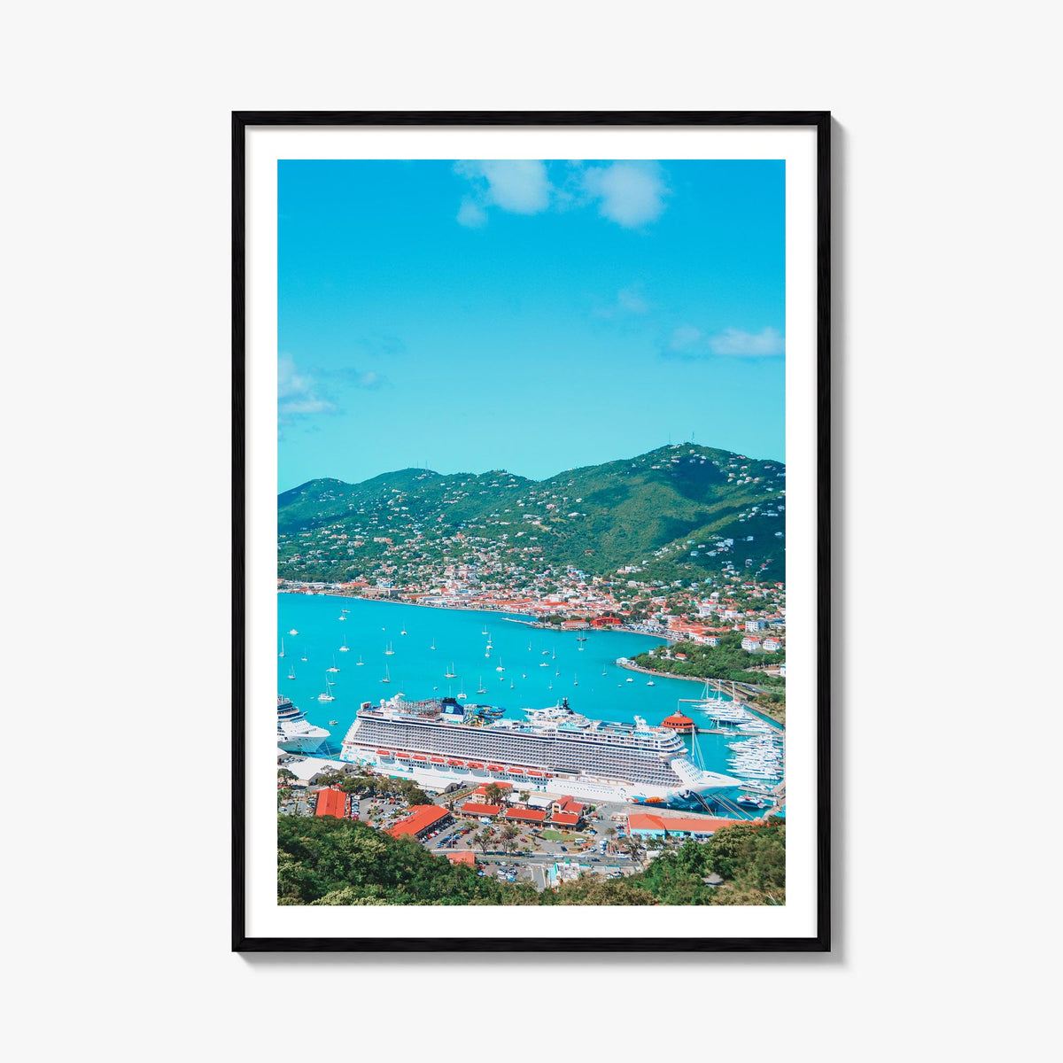 Saint Thomas no. 1 colorful photo poster of United States Virgin Islands – vertical wall art, unframed print shown in interio