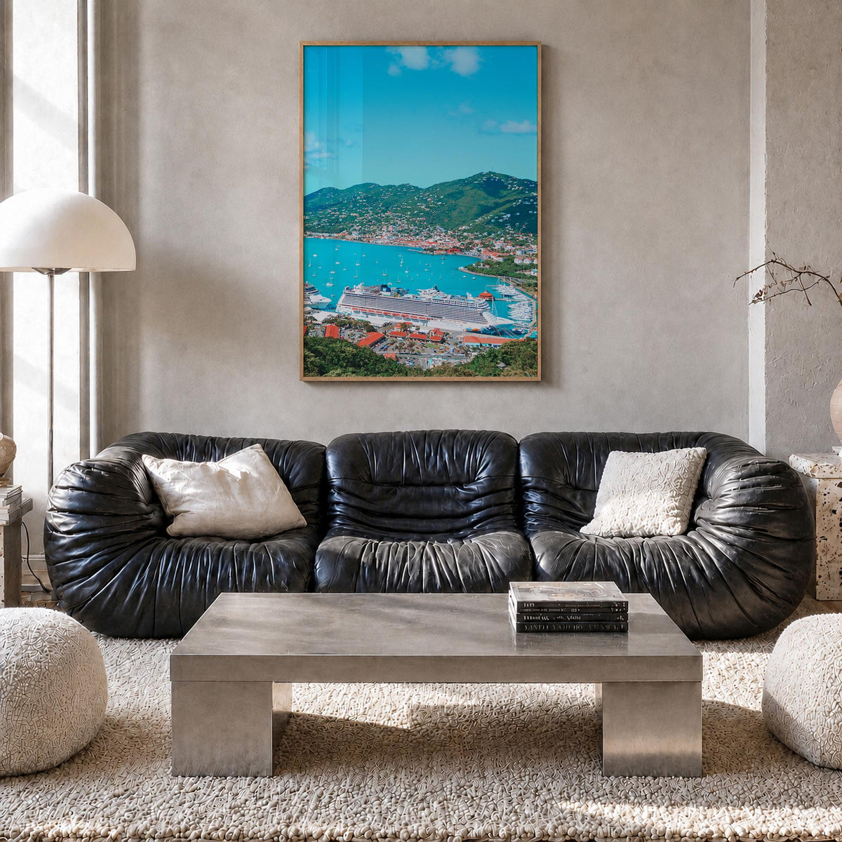 Saint Thomas no. 1 colorful photo poster of United States Virgin Islands – vertical wall art in natural wood frame, hanging o