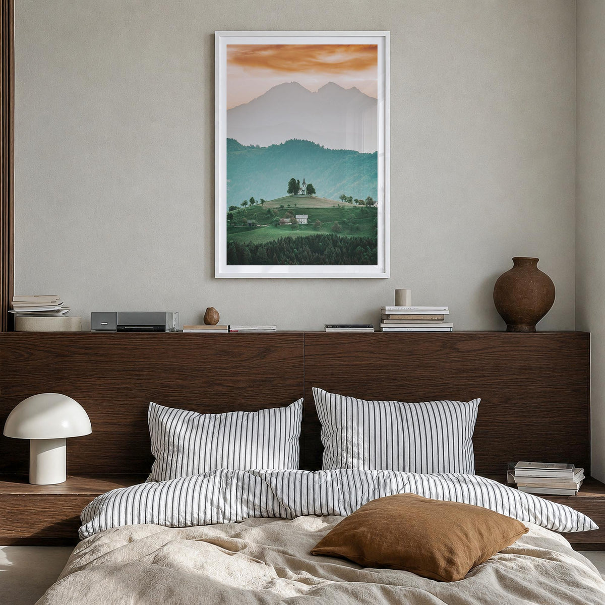 Saint Thomas no. 3 colorful photo poster of United States Virgin Islands – vertical wall art in white wood frame with white b