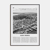 Saint-Tropez Poster Black Metal / 8x12 in Nbourhood Travel B&W Poster