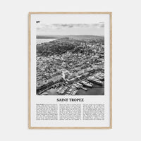 Saint-Tropez Poster Natural Wood / 8x12 in Nbourhood Travel B&W Poster