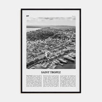 Saint-Tropez Poster Black Wood / 8x12 in Nbourhood Travel B&W Poster