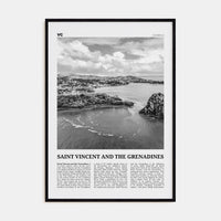 Saint Vincent and the Grenadines Poster Black Wood / 8x12 in Nbourhood Travel B&W Poster