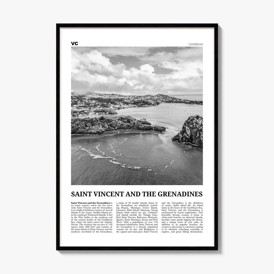 Saint Vincent and the Grenadines Newspaper Poster, framed poster mockup