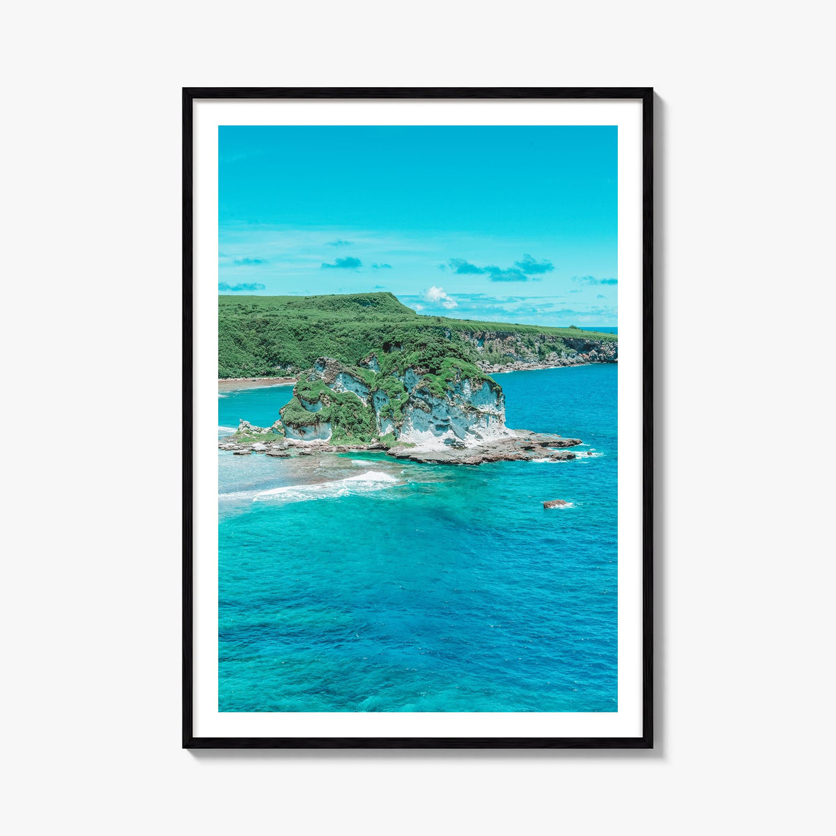 Saipan colorful photo poster of Northern Mariana Islands – vertical wall art, unframed print shown in interior mockup