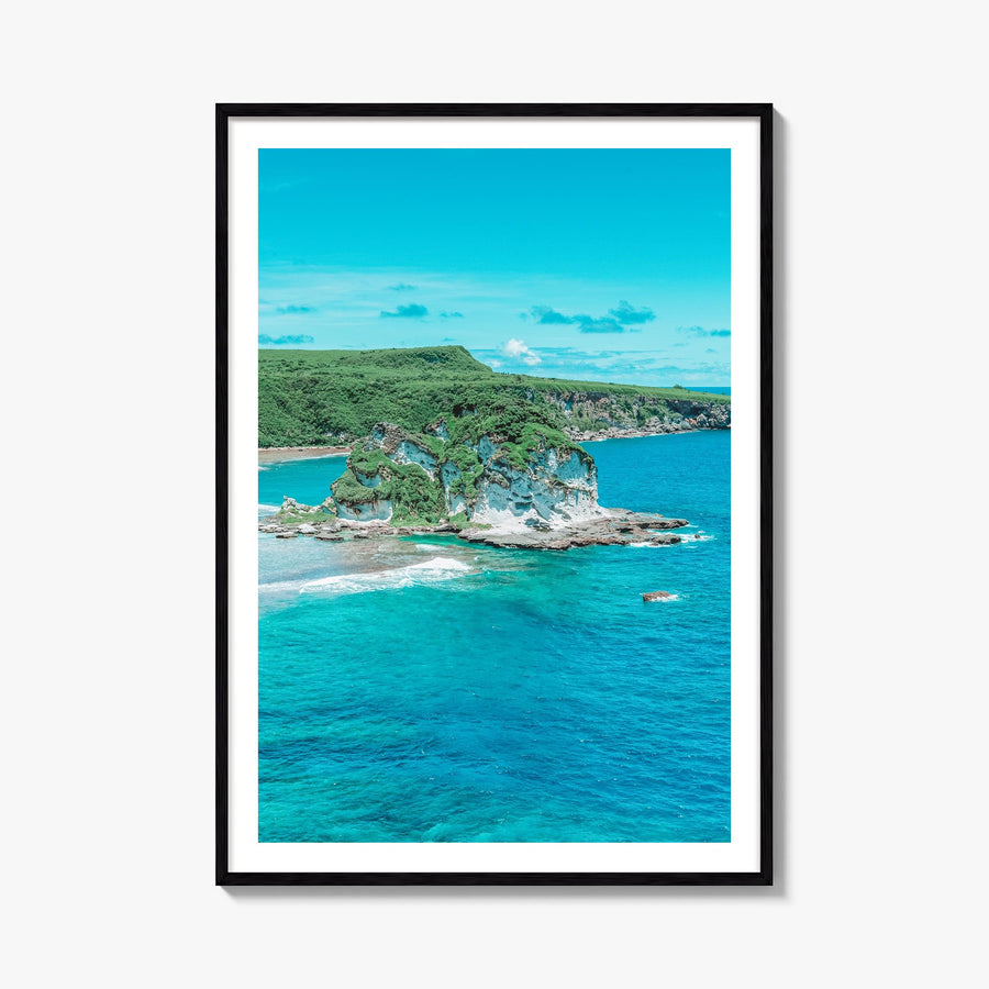 Saipan colorful photo poster of Northern Mariana Islands – vertical wall art, unframed print shown in interior mockup
