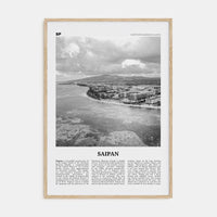 Saipan Poster Natural Wood / 8x12 in Nbourhood Travel B&W Poster