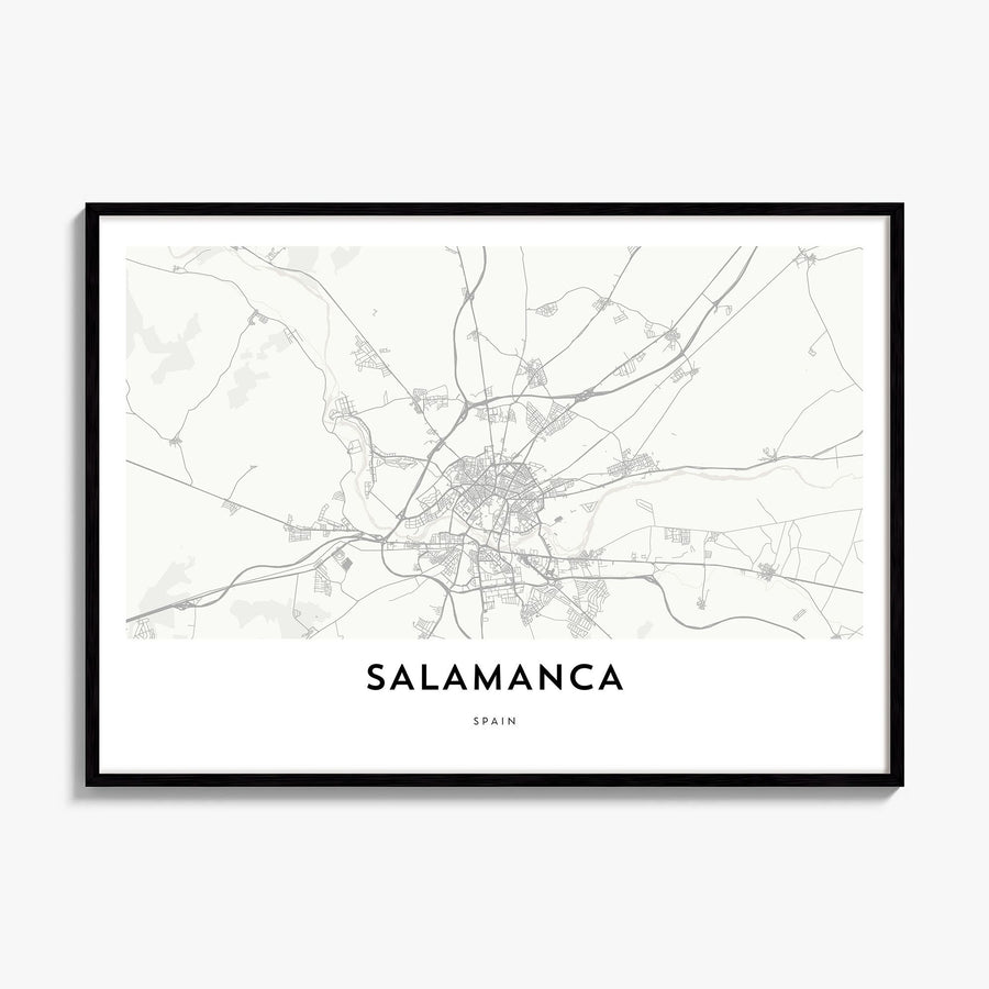 Salamanca Map Poster, framed poster mockup