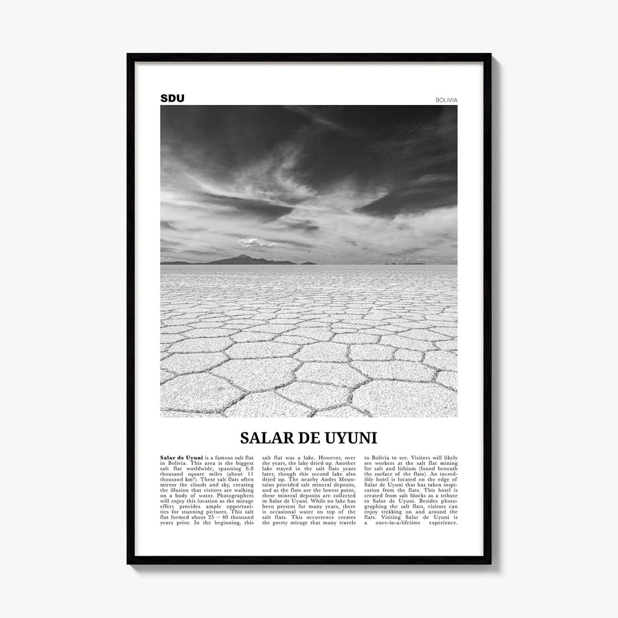 Salar de Uyuni Newspaper Poster, framed poster mockup