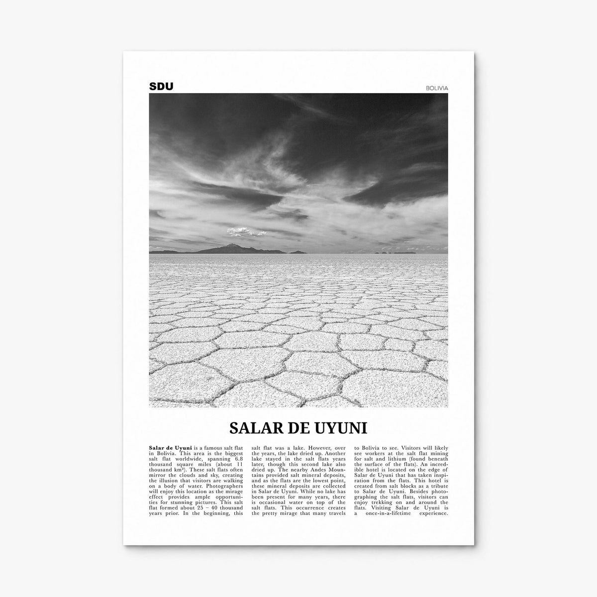 Salar de Uyuni Newspaper Poster, print only (unframed)