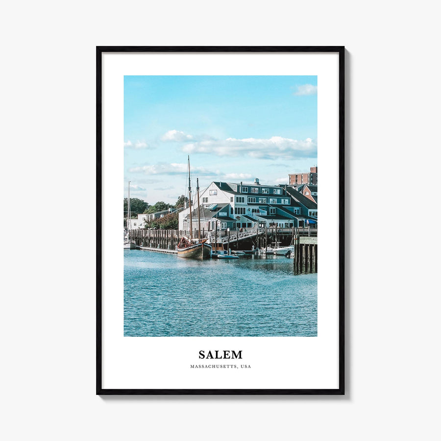 Salem, Massachusetts colorful classic poster of Massachusetts, USA – vertical wall art, unframed print shown in interior mock