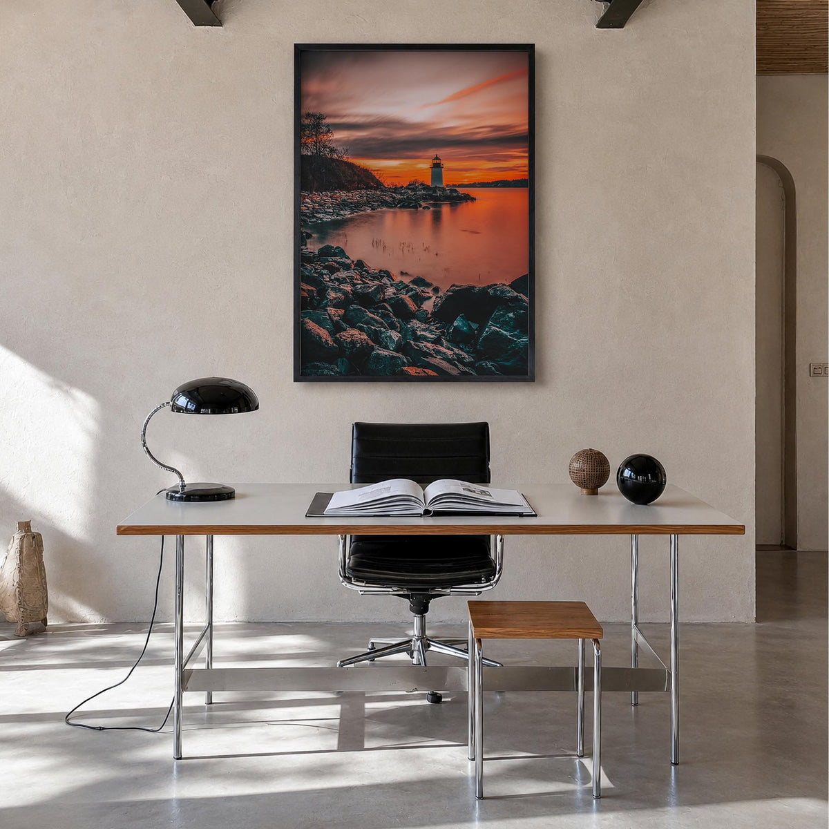 Salem, Massachusetts colorful photo poster of Massachusetts, USA – vertical wall art in black wood frame, hanging on wall