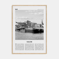 Salem, Massachusetts Poster Natural Wood / 8x12 in Nbourhood Travel B&W Poster