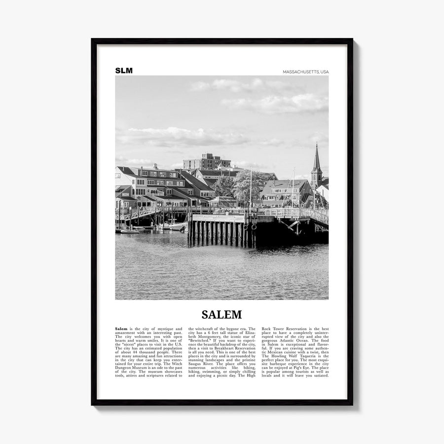 Salem, Massachusetts Newspaper Poster, framed poster mockup