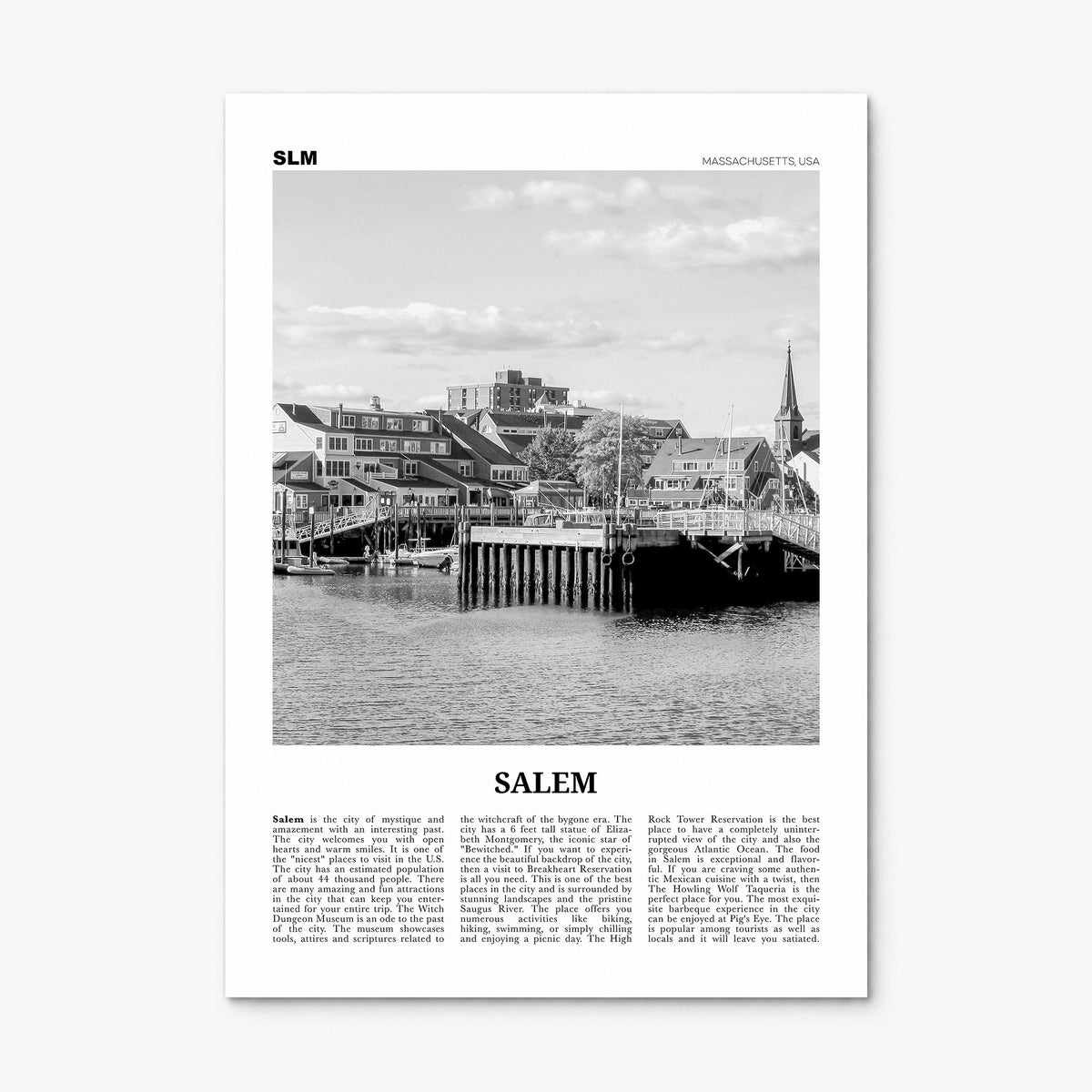 Salem, Massachusetts Newspaper Poster, print only (unframed)