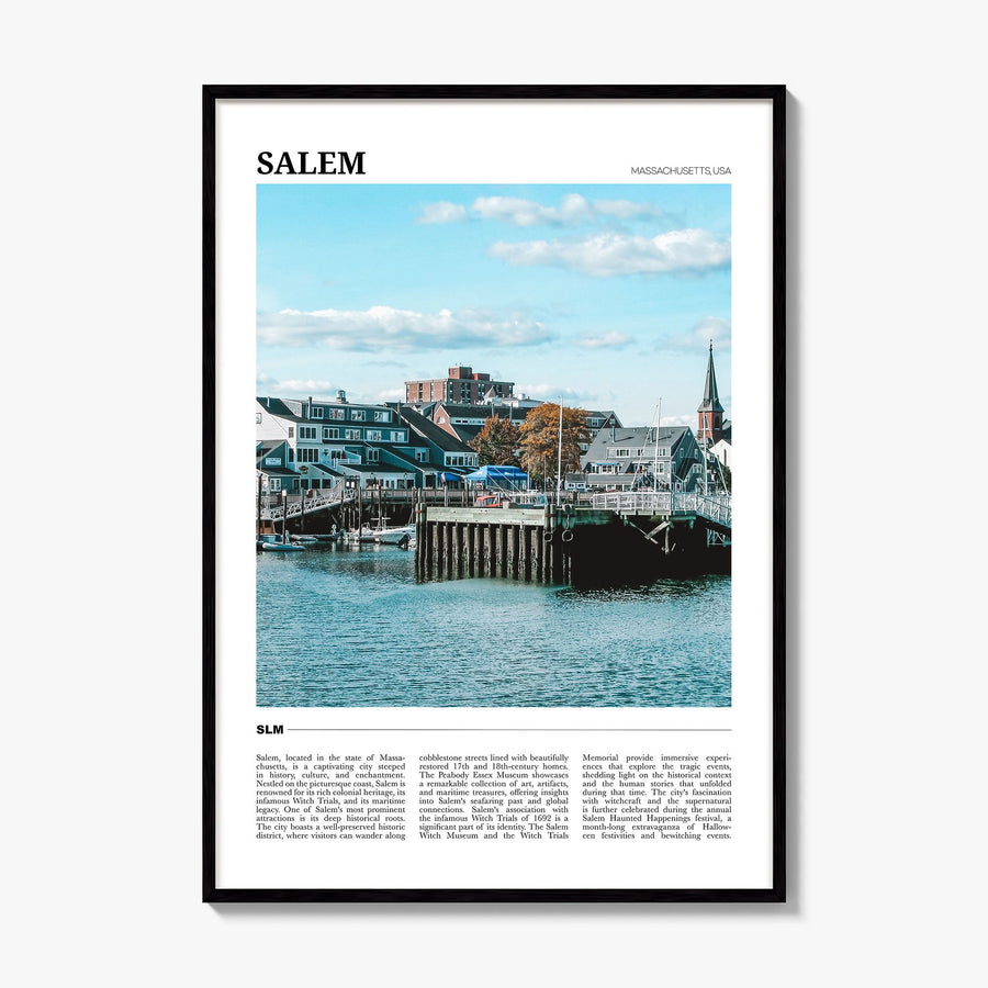 Salem, Massachusetts Travel Poster, framed poster mockup