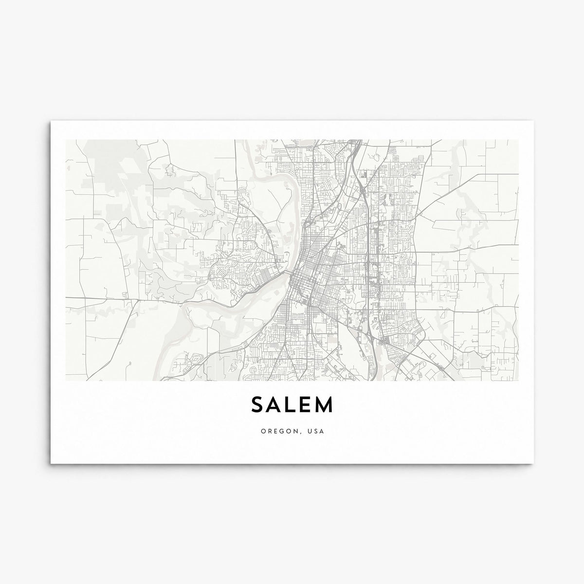 Salem, Oregon Map Poster, print only (unframed)