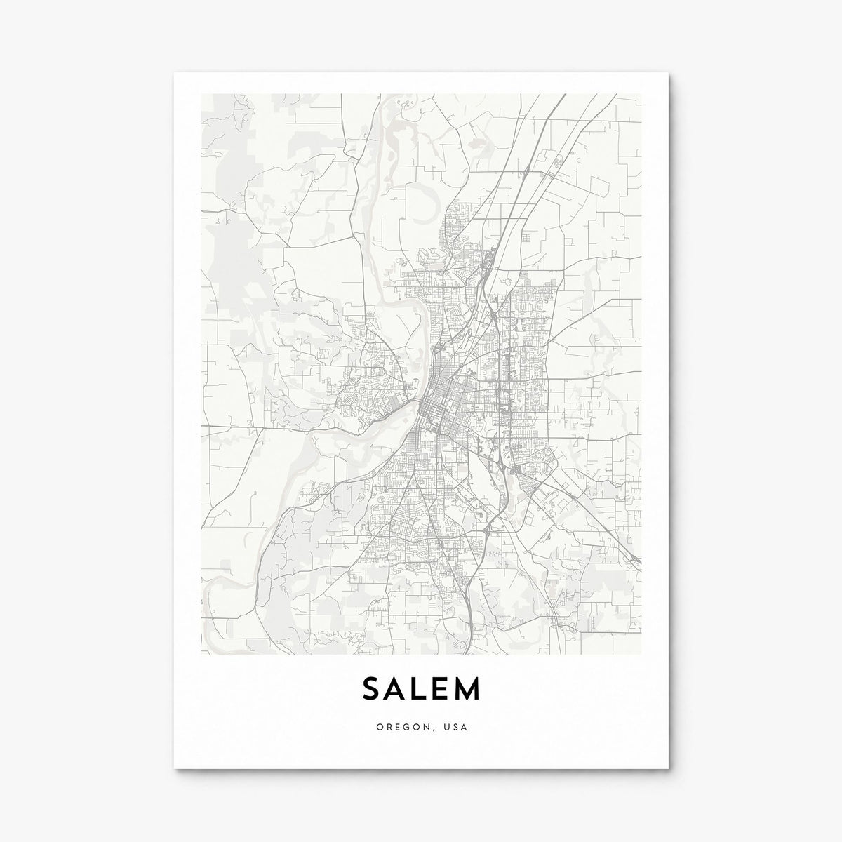 Salem, Oregon Map Poster, print only (unframed)