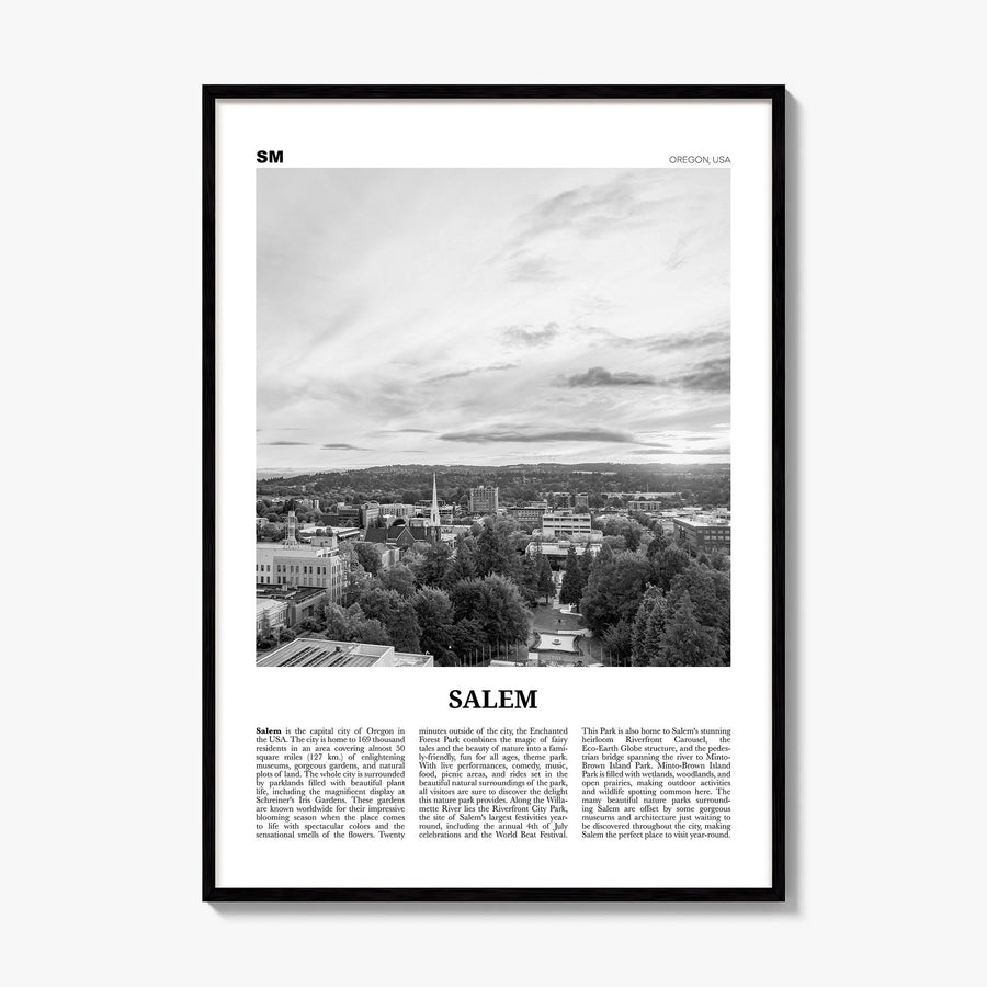 Salem, Oregon Newspaper Poster, framed poster mockup