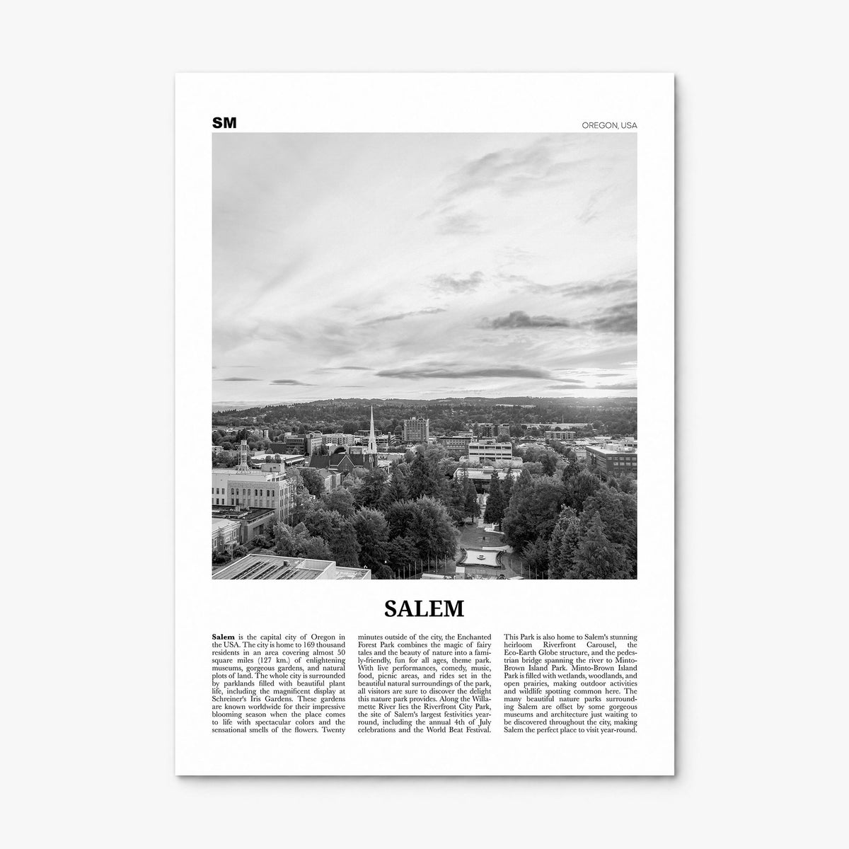 Salem, Oregon Newspaper Poster, print only (unframed)