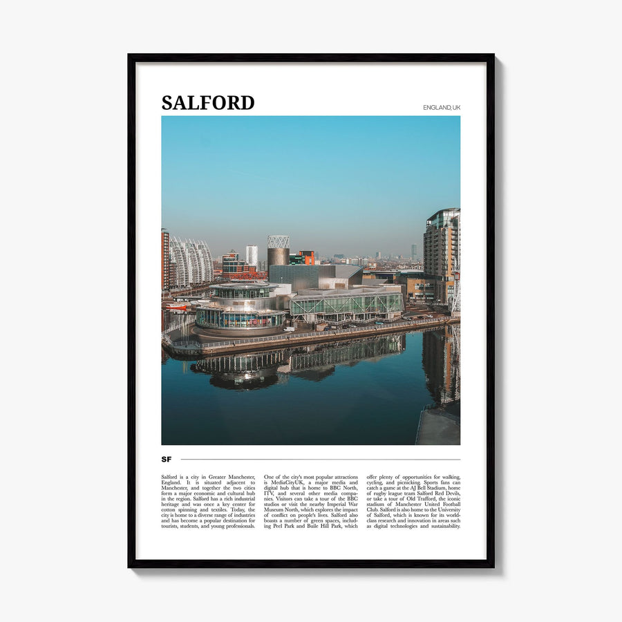 Salford Travel Poster, framed poster mockup