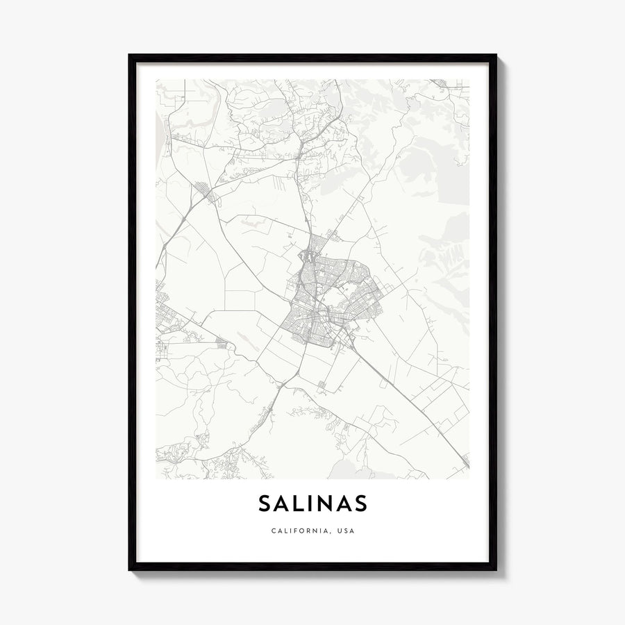 Salinas Map Poster, framed poster mockup