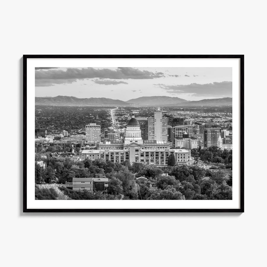 Salt Lake City Photo Poster, framed poster mockup, white border
