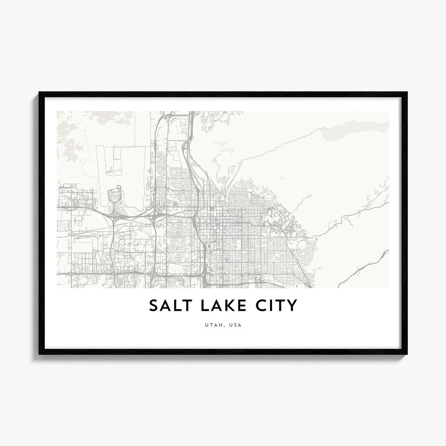 Salt Lake City Map Poster, framed poster mockup