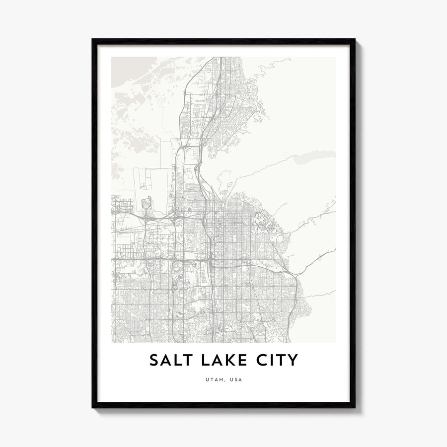 Salt Lake City Map Poster, framed poster mockup