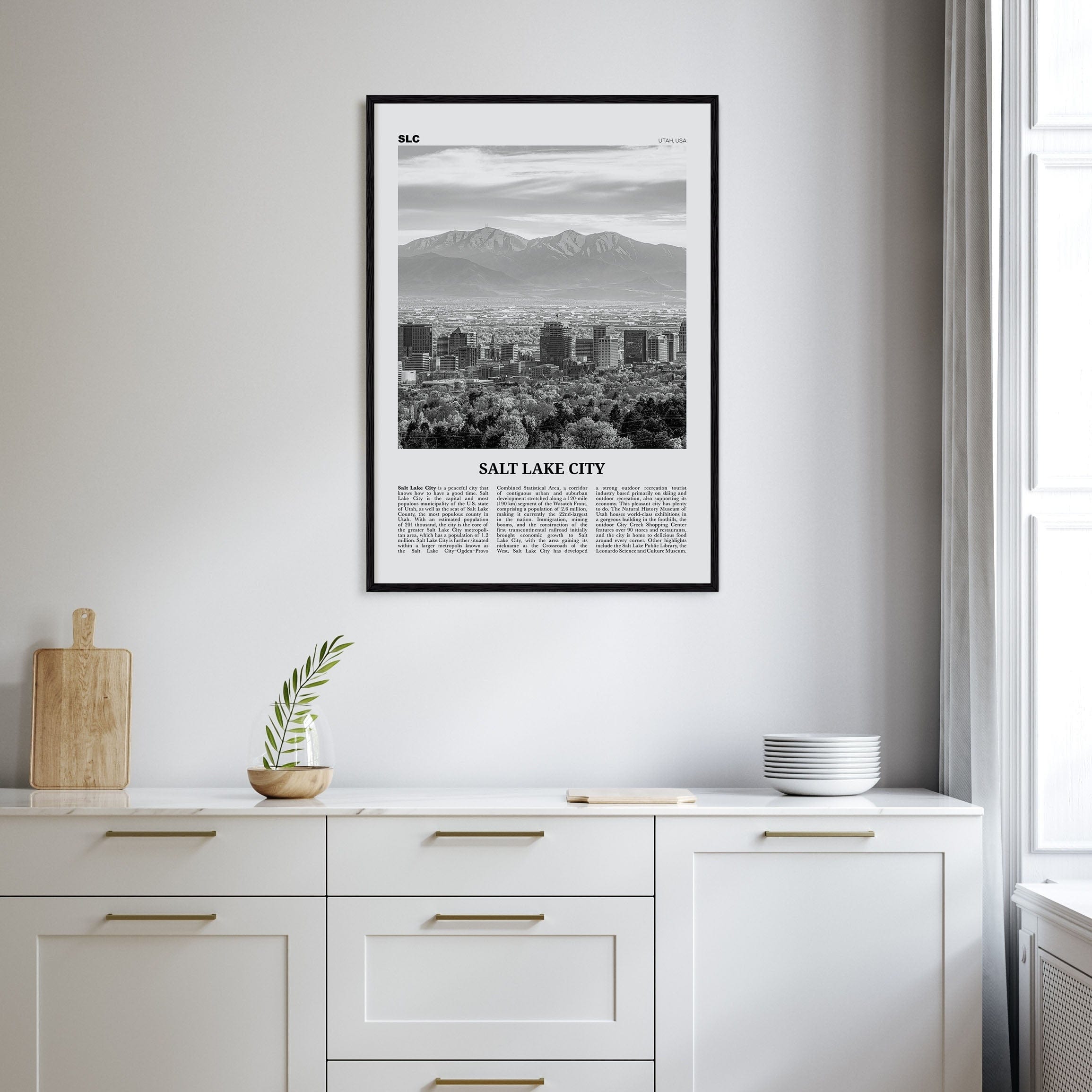 Salt Lake City No 1 Poster Nbourhood Travel B&W Poster