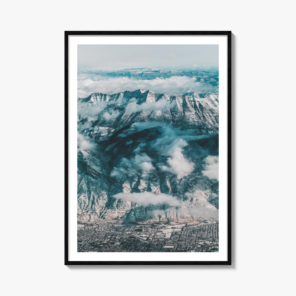 Salt Lake City no. 3 colorful photo poster of Utah, USA – vertical wall art, unframed print shown in interior mockup