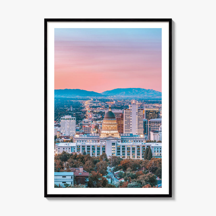 Salt Lake City Photo No 2 Poster, framed poster mockup, white border
