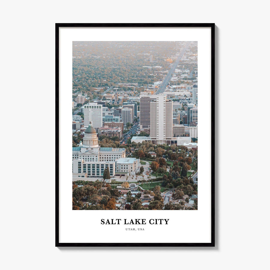 Salt Lake City Classic Poster, framed poster mockup